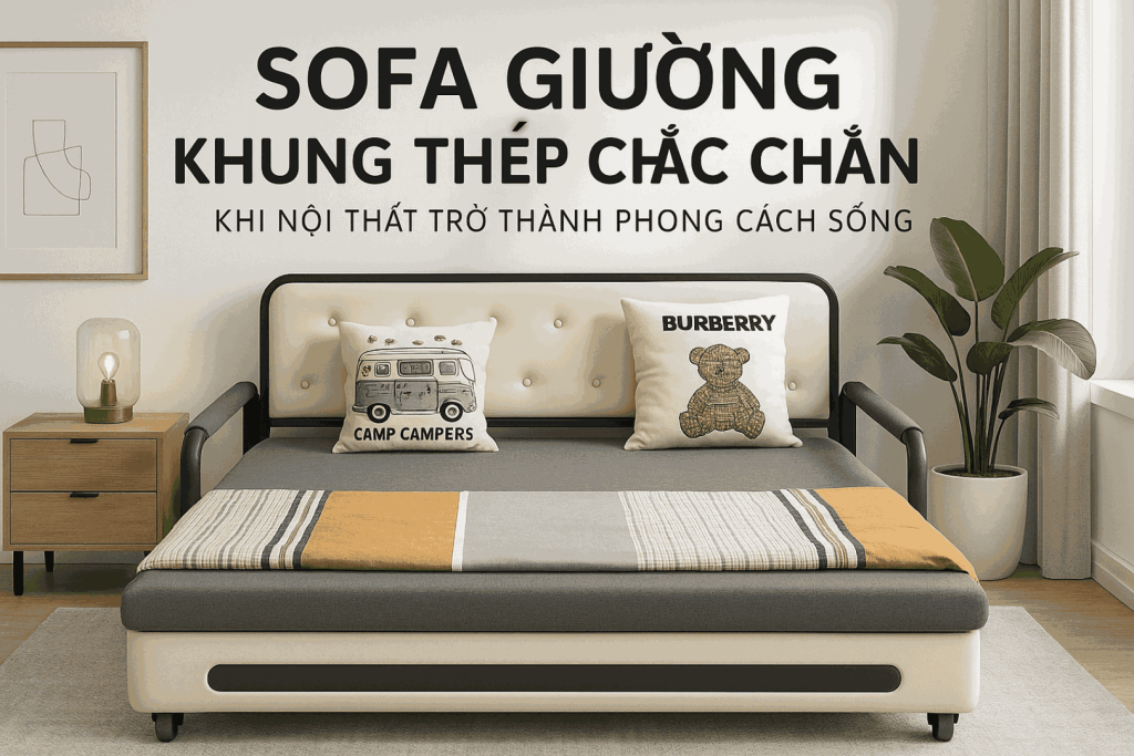 Sofa giường gập khung thép chắc chắn