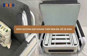 Sofa giường khung thép đệm êm dễ làm sạch