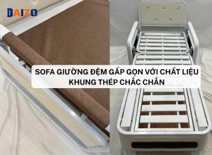 Sofa giường đệm gấp gọn với chất liệu khung thép chắc chắn