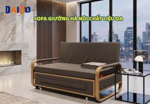 Sofa giường Hà Nội chất liệu da