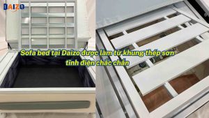 Sofa bed tại Daizo được làm từ khung thép sơn tĩnh điện chắc chắn