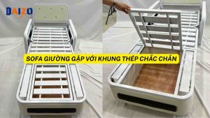 Sofa giường gấp gọn với chất liệu khung thép