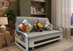 Sofa giường thông minh màu ghi hiện đại