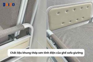 Chất liệu khung thép sơn tĩnh điện của ghế sofa giường