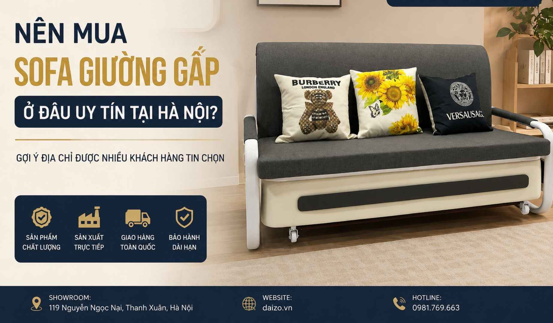 Nên mua sofa giường gấp ở đâu uy tín tại Hà Nội