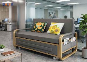 Sofa giường kéo khung thép được sử dụng tại văn phòng làm việc