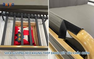 Sofa giường khung thép Daizo kết cấu chắc chắn