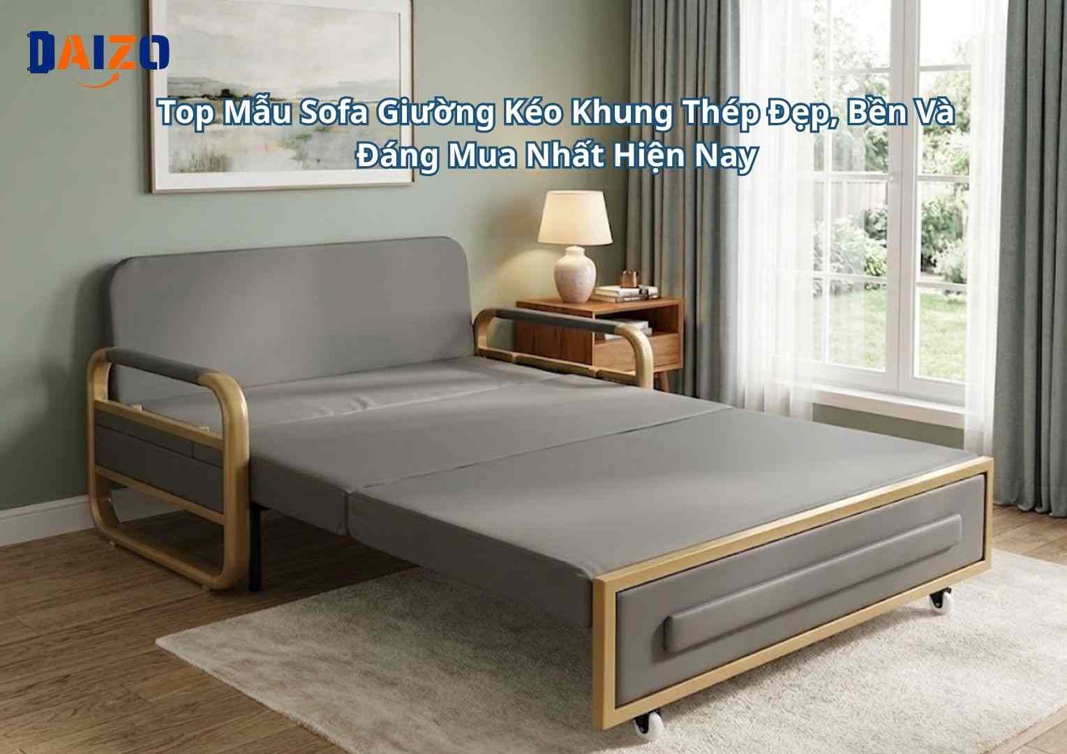 Top mẫu sofa giường kéo khung thép bền đẹp