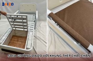 Sofa giường Daizo với khung thép chắc chắn
